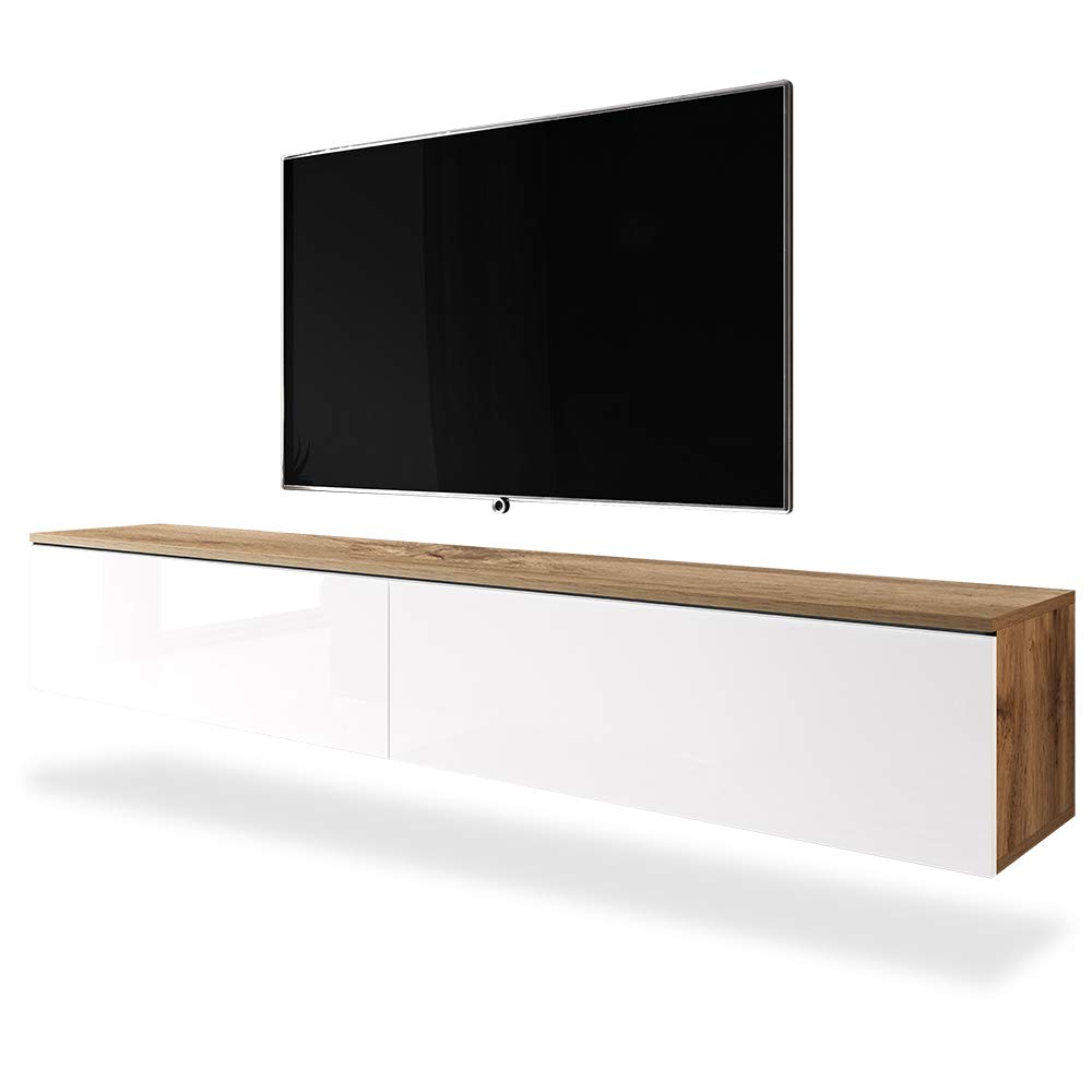 Selsey-Kane-Mueble-TV-FlotanteMesa-TVMueble-para-SalonMueble-TV-Suspendido-180-cm-sin-LED-Roble-DoradoBlanco