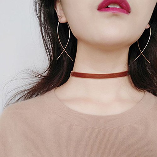 Threader Dangle Earrings Ear Drop Crawler Climber Studs Hoops Linear Long Line Geometric Charms Jewelry Golden Plated
