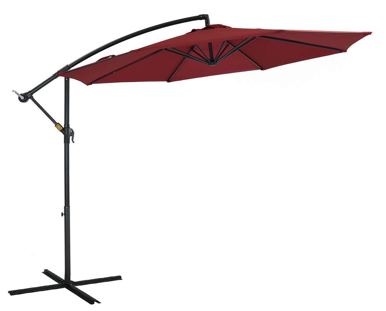 Abba Patio 10 Feet Offset Cantilever Outdoor Hanging Patio Umbrella Red Umbrellas Canopies Shade Patio Furniture Accessories