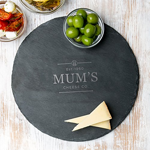 Personal Engraved Serving Tray For Mom / Round Slate Cheese Board / Personalized Bread Board / Personalized Slate Cutting Board / Gifts For Mothers Day - Thumbnail 4