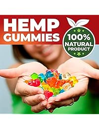 Hemp Gummies Premium 9000 Milligram High Potency - 150 Per Fruity Gummy Bear - Stress...