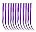 SWACC 12 Pcs Straight One Color Party Highlights Clip on in Hair Extensions Colored Hair Streak Synthetic Hairpieces (Purple)
