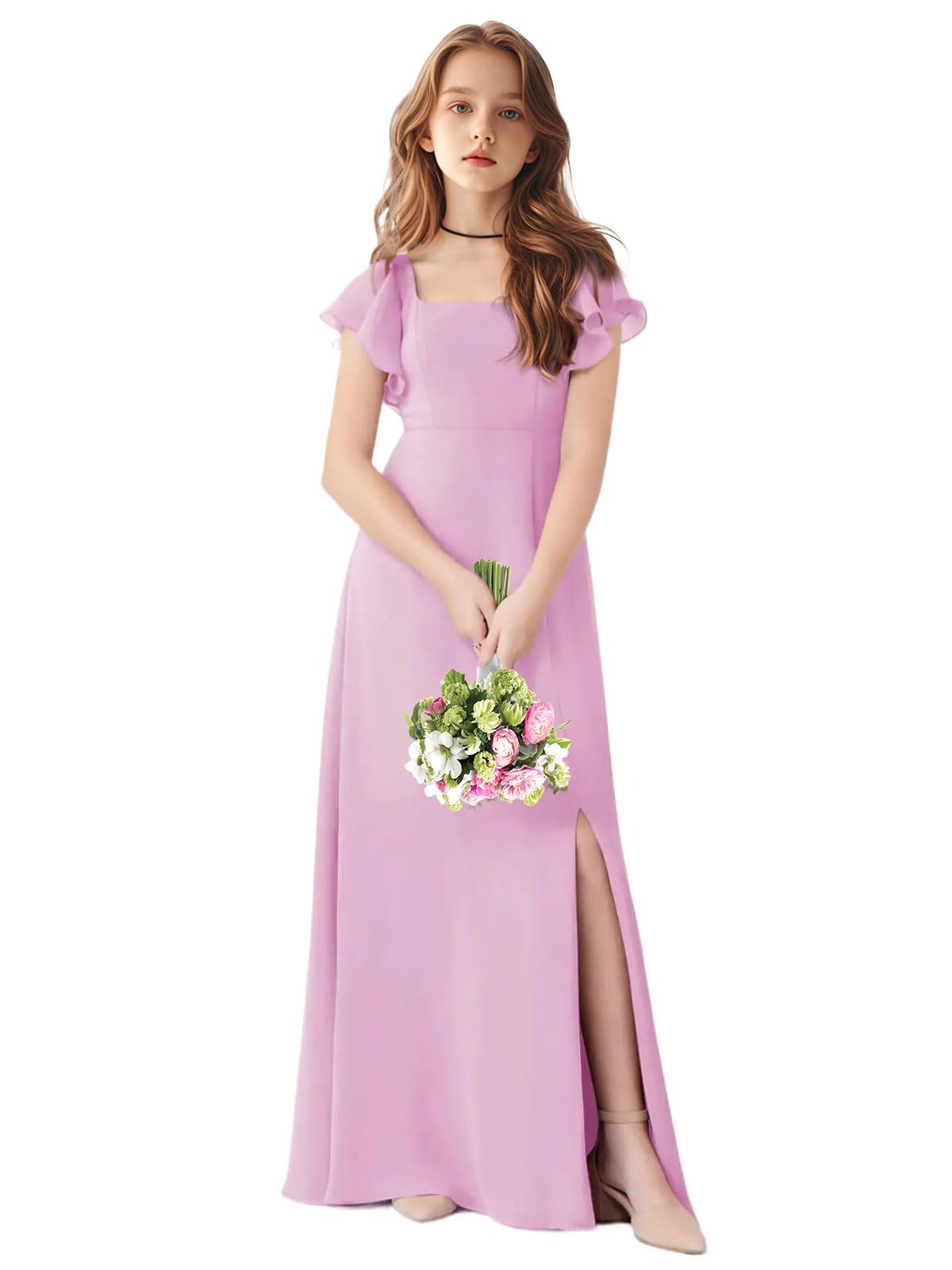 TAISHAN Junior Bridesmaid Dress for Wedding Ruffle