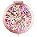 HeaLife Rose Gold Diamond Compact Mirror Travle Makeup Mirror [New Version] Double Sides with 2x &1x Magnification Portable Compact Mirror Round Pocket HandHeld Mirror for Girls
