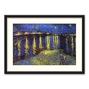 Black Framed Canvas Wall Art Famous Painting Home Artwork Decoration for Living Room, Bedroom - 23x31 inches