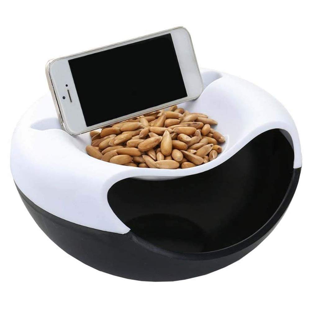 Storage Box Snacks Fruit Bowl Multifunctional With Phone Holder Double Layer For Snacks Vegetables Fruits