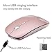 2win2buy Rechargeable Wireless Mouse,2.4G Optical Sensor Ultra Slim Mice + USB Receiver for Notebook, PC, Laptop, Computer, Macbook (Rose Gold)
