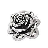 Designer Stainless Steel Rose Pendant - Small - for Women and Girls