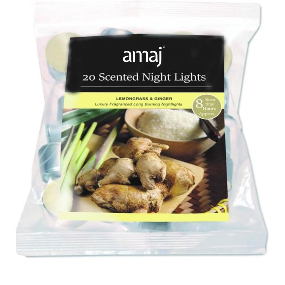 OnlineStreet Scented Tealight Votive Candles Pack Wax Tarts in Different Assorted Refreshing Fragrancesw/ 8 Hours Burning Time, Beautiful Home Decorative & Soothing Accessories (Lemongrass & Ginger)