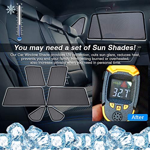 Powerty Magnet Window Shade Custom Side Window Sunshades UV Rays Protection for Toyota RAV4 2019 2020 6PCS - Thumbnail 2