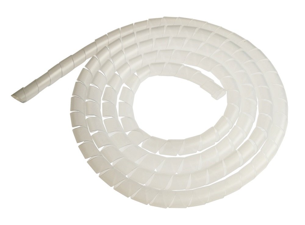 POLY POOL PP8075.7 Flexible Spiral Cable Collector - Cable Collector Length 2 Metres, Diameter 15 mm - Transparent Spiral Cable Collector, Made in Italy