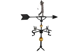 Montague Metal Products 32-Inch Deluxe Weathervane with Swedish Iron Golfer Ornament