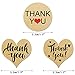 EOOUT 1500pcs Heart Shape Thank You Stickers, Kraft Paper Thank You Adhesive Labels , Heart and Round, 3 Patterns
