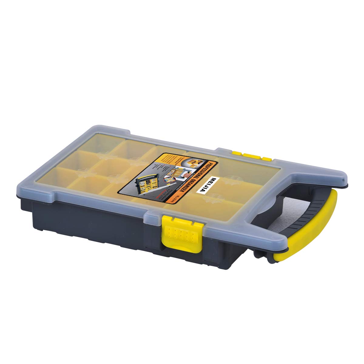 MEIJIA Plastic Tool Organizers with Removable Dividers,Plastic Storage Organiser (8.2"x13.3"x2.45")