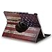 TNP iPad Air 2 Case (USA Flag Pattern) - 360 Degree Rotating Synthetic Leather Stand Case with Smart Cover Auto Sleep & Wake Feature and Stylus Holder for Apple iPad Air 2 (iPad 6) 2014 Model