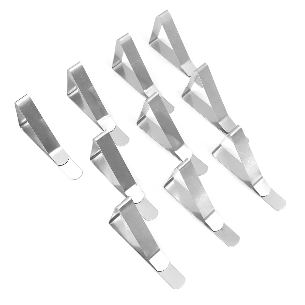 Shiwaki 10 Pcs Clips para Mantel de Mesa, Abrazaderas de Metal Ajustables, Acero Inoxidable Mantel Pinza,Clips de Mantel Kitchen Craft, Ideal para el hogar,Fiestas,Restaurante