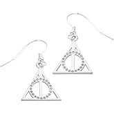 Harry Potter Sterling Silver Deathly Hallows Crystal Earrings