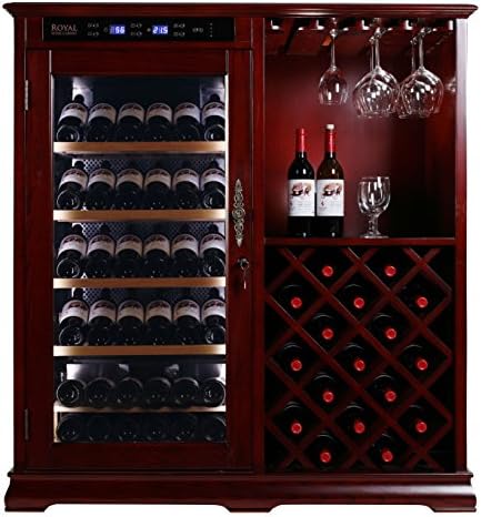 100 Bottles Constant Temperature Digital Wine Cellar Solid Red Wood Cabinet and Bar