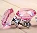 econoLED Drawer Pull Handles, 10Pcs 30mm Crystal Glass Diamond Shape Cabinet Cupboard Drawer Knobs with Golden Screws - Pink
