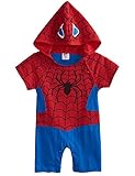 A&J Design Baby Boys' Spiderman Short Sleeve Romper Costume