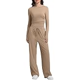 2 Piece Lounge Sets for Women Fall Outfits Long Sleeve Wide Leg Tracksuits Womens Casual Loungewear Two Pcs Matching Set