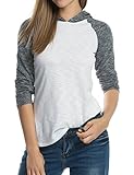 Zeagoo Women's Pullover Hoodie Raglan Sleeve Casual Slim Hooded Sweatshirt
