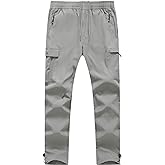 BGOWATU Hiking Pants for Men, Water Resistant Stretch Cargo Pants, Lightweight Quick Dry Outdoor Fishing Pants
