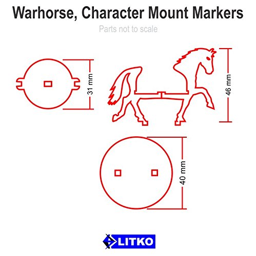 Warhorse, Character Mount Marker, Black, 40mm Base (1)