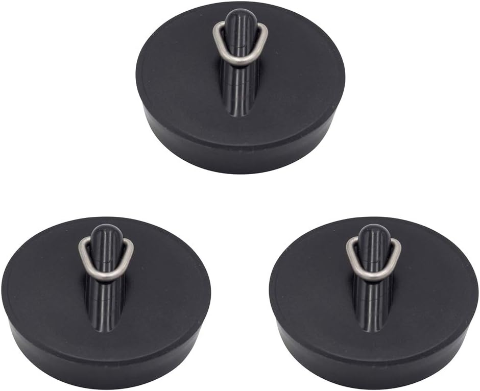 ManLee 3Pcs Drain Stopper Kitchen Drain Plugs Black Sink