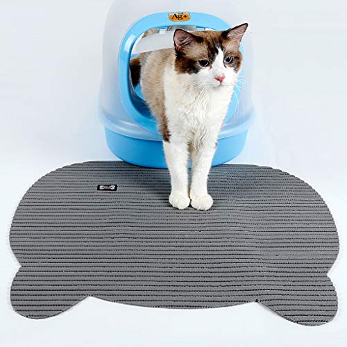 vmree Cat Litter Mat, Kitten Waterproof Non-Slip PVC Foam Soft Pad Feeding Placemat Keep Floor Clean (Gray)