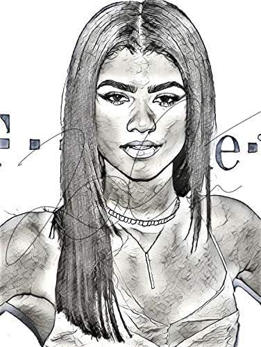Amazon.com: Zendaya Coleman Sketch Drawing Print Poster ...