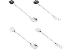 Ipetboom 4pcs Ceramic Cat-Shaped Mixing Spoon Drink Spoons Cat Cooking Utensils Christmas Chocolate