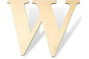 YRONTY 12 Inch Wooden Letters W, 1/5 Inch Thick Blank Unfinished Wood Letter Wooden Sign Board for Painting, Craft and Home Wall Decoration