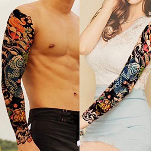 JohnJohnsen 1PCS Full Arm Flower Tattoo Sticker Waterproof Temporary Tattoo Sleeve Men Women Body Paint Water Transfer Fake Tatoo Sleeve(20)