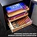 Schmécké 250 Cigar Thermoelectric Cigar Cooler Humidor with Stainless Steel Trim Finish, Spanish Cedar Wood Shelves and Drawer with Built in Hygrometer
