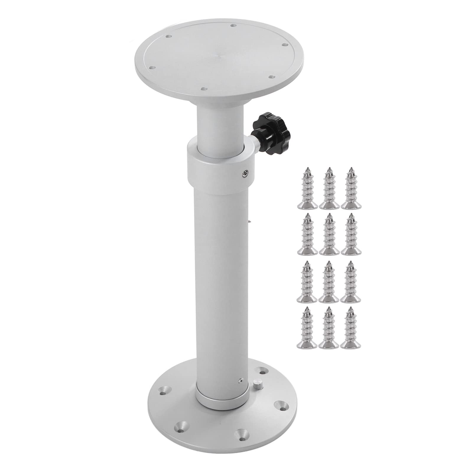 Fydun RV Lifting Table Leg, Table Leg Removable Table Support 445‑685mm Height Adjustable Aluminum Alloy Matte Silver Table Pedestal for RV Yacht Marine Boat Caravan Motorhome