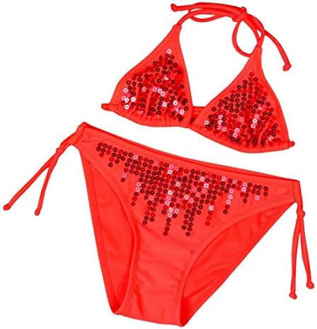 VENMO Sequins Decor Two Pieces Toddler Girls Swimsuit Glitter Kids Bikini Set Swimwear Cute Bathing Suits
