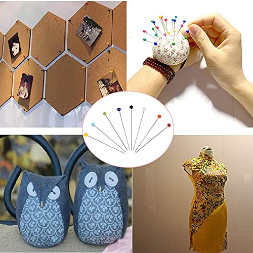 FOGAWA 250 Pcs Sewing Pins 1.5 Inches Straight Pins Quilting Pins for