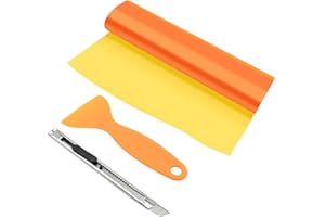 EATAKWARD 12” X 48” Self Adhesive Vinyl Film Sticker Sheet Roll, Tint Vinyl Wrap Film Roll with Squeegee Cutter, for Car Head