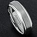 MNH Men Rings 6mm Tungsten Carbide Brushed Matte Finish Beveled Edge Comfort Fit Wedding Engagement Band