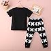 Newborn Organic Fox Baby Girls Boys Tops T-Shirt+Pants Leggings 2pcs Outfits Set (0-6 Months, Black&White)