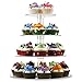 DYCacrlic Acrylic 4-Tier Round Cupcake Stand Display, Dessert Holders Cupcake Tree,Clear Tiered Cake Stand Wedding Cupcake Tower (4 Tier Round Tube)