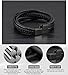 Ostan Mens Bracelet Men`s Braided Leather Bracelet Multilayer Fashion Wrist Cuff Bangle Black - (8.46)