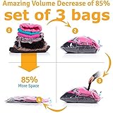 REUSABLE Vacuum Storage Bags for Clothes +NEW Durable Plastic (PA+PE) 2 Large (23x31