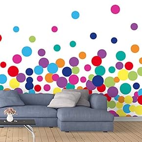 Wall Murals for Bedroom Abstract Colorful Dots Collage Removable Wallpaper Peel and Stick Wall Stickers - 66x96 inches