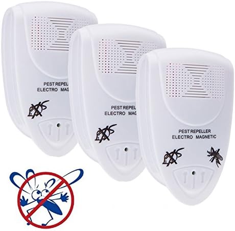 Kistar Pest Repeller Electronic Magnetic Control Insets and Rodents, Repel Ants, Mice, Bugs,Spiders,Roaches,Lizards and More 3 pack white