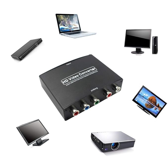 Cyond Audio Adapter Converter HDTV zu HDMI 1080P, 3,5 mm und koaxialer Audioausgang für Spielekonsolen, DVDs, Set-Top-Boxen