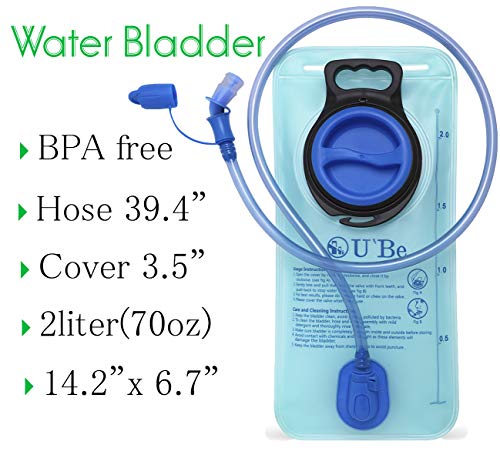 U`Be 2Pack Hydration Backpack Water Pack - Camelback for Running Hiking Biking - Camel Backpack with 2l Water Bladder