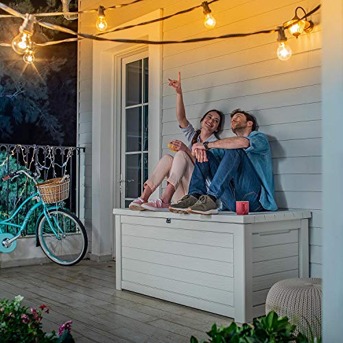 Keter 165 Gallon Weather Resistant Resin Deck Storage Container Box Outdoor Patio Garden