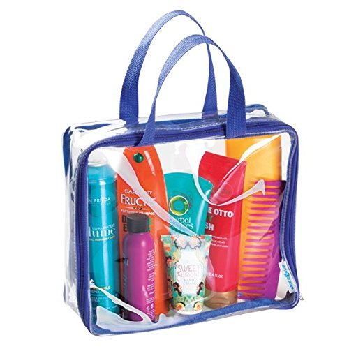 Práctica bolsa multiusos de color azul, alaborada en PVC resistente y poliéster.